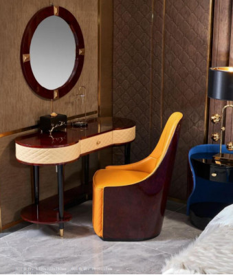 Vanity mirror chair complete set chest of drawers bedroom modern