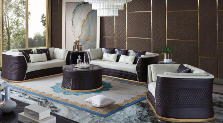 Sofá modular de 3 plazas Set Sofá de diseño Sofá acolchado Sofá moderno de lujo nuevo