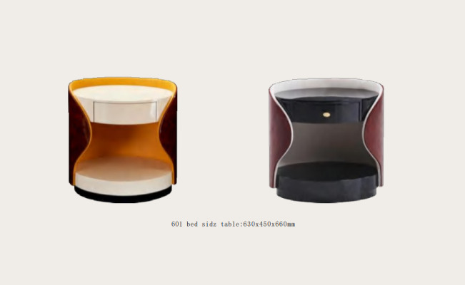 Diseño de mesas de noche originales para consola de lujo en la habitación.