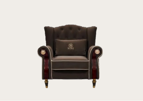 Elegante sillón tapizado en estilo Chesterfield, asiento de televisión, sala de estar, tela de lujo.