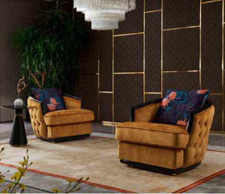 Sillón de diseño de lujo de tela para la televisión, sofá de 1 plaza para relajarse en el club lounge.