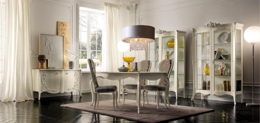 Garnitur Set Mesa 4 sillas Silla Vitrina Set Cómoda Grupo de comedor de 8 piezas Comedor