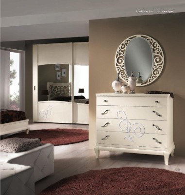 Cómoda Espejo Cómodas Armario Estante Consola Muebles Italia Conjunto juego de 2 piezas.