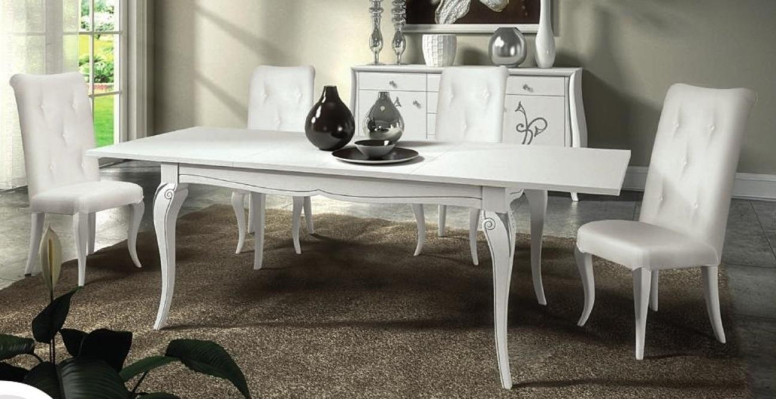 Mesa extensible Mesa xxl Mesas Modernas Diseño de comedor de madera blanco nuevo