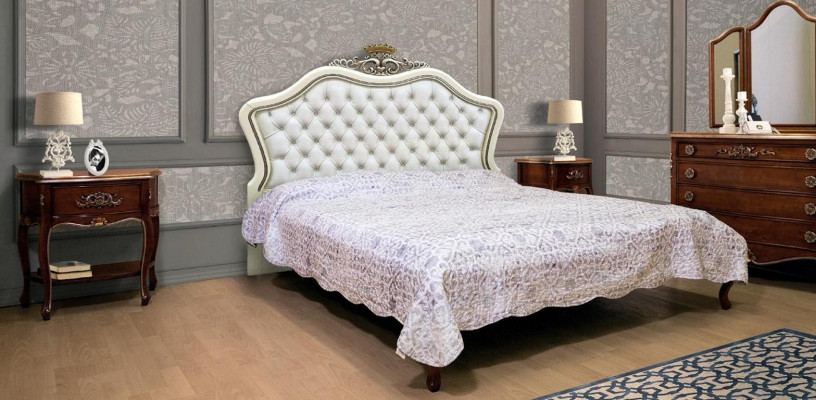 Cama doble dormitorio muebles en madera maciza Vaccari cav giovanni Cama Nueva