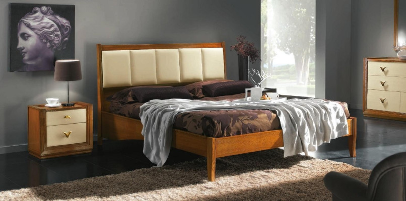 Juego de lujo de 3 piezas para dormitorio cama mesita de noche camas dobles marco de cama de madera nuevo