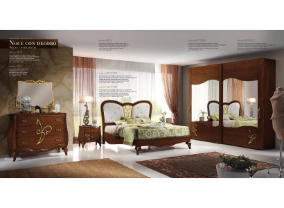 Dormitorio Cama Mesita de noche Armario Cómoda Espejo Nuevo Conjunto de lujo de 6 piezas