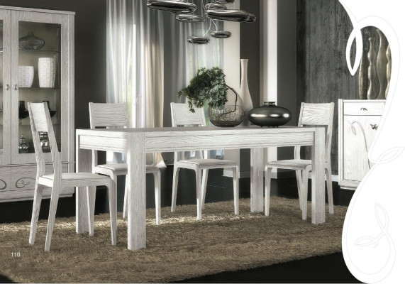 Comedor Mesa de comedor Silla Cómoda Vitrina Grupo de alimentos Mesa Mesas Madera Set de 7 piezas.