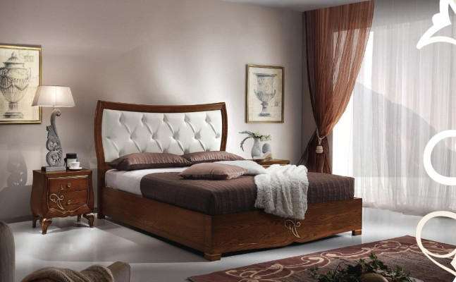 Dormitorio Cama Mesita de noche Conjunto de madera de diseño doble juego de 3 piezas