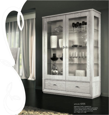 Lujo escaparate vitrina vitrinas gabinete de vidrio moderno gris estantería muebles de madera