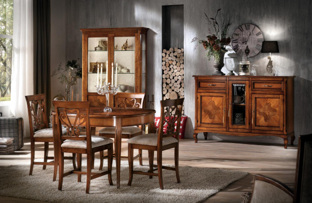 Comedor conjunto juego sillas 4x vitrina grupo grupo vitrinas 7 pzas. Cómoda