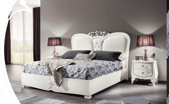 Dormitorio Cama Mesita de noche Camas Lujo Marco de cama doble Conjunto de 3 mesitas de noche