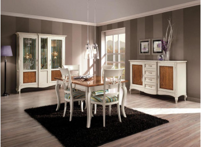 Juego de comedor conjunto cómoda sillas 4x vitrina grupo grupo de comedor vitrinas 7 piezas.