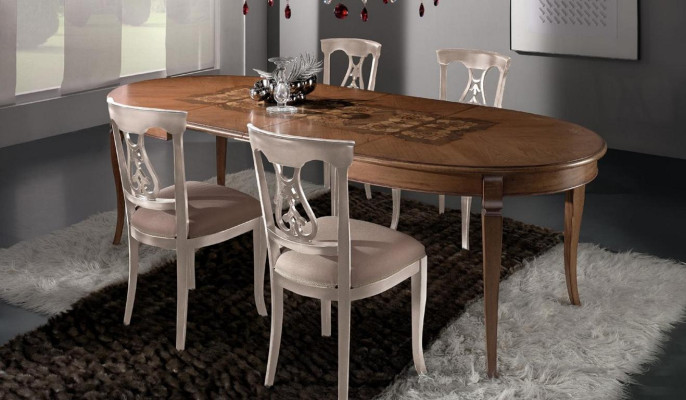 Muebles Mesas Mesa de madera maciza Mesa de comedor de lujo Diseño italiano Muebles Italia