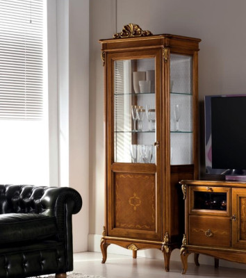 Salón aparador de cristal Armario Vitrina Salón aparador de madera Gabinetes Muebles