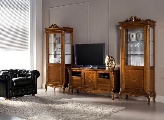 Salón aparador de cristal Armario Vitrina Salón aparador de madera Gabinetes Muebles