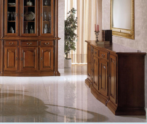 Diseño conjunto de comedor 7 piezas muebles de madera cómoda 4 sillas mesa vitrina nuevo