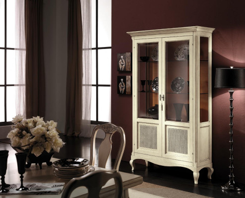 Vitrina de madera de lujo gabinetes clásicos aparador de diseño muebles italianos marrón.