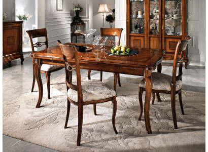 Sillas de comedor de lujo 4x Sillón Silla Madera Marrón Sillas Grupo de muebles de sala de estar