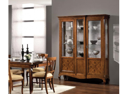 Vitrina de madera armarios de lujo aparador clásico gabinete muebles italiano marrón
