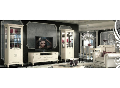 Lujo conjunto RTV vitrina salón tv moderna mueble de madera estilo armario gabinetes 3 piezas