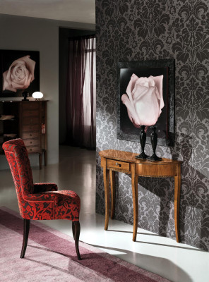Sillas reclinables de salón Sillones de lujo Silla de madera Marrón Muebles italianos Tapizado