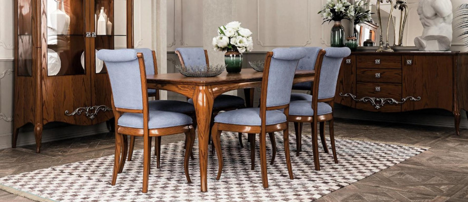 Muebles Grupo de Mobiliario Mesa + Conjunto de 6 Sillas de Comedor de 7 Piezas.