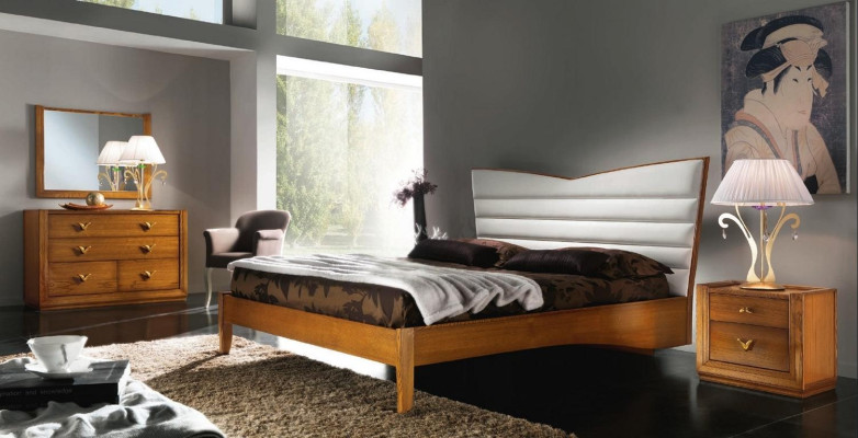 Lujo conjunto de dormitorio cama mesilla de noche doble camas de hotel diseño tapizado 3 piezas.