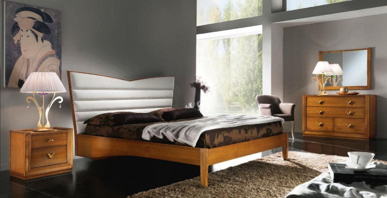 Habitación de lujo cama cama doble madera acolchado camas marco de cama doble Moderno