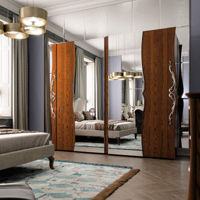 Dormitorio Armario Muebles de madera Barroco Nuevo Armario clásico Armarios