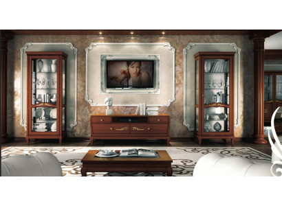 rtv Juego de muebles para la sala de estar de 3 piezas. Vitrina de madera moderna para TV, estilo armario nuevo en grupo.