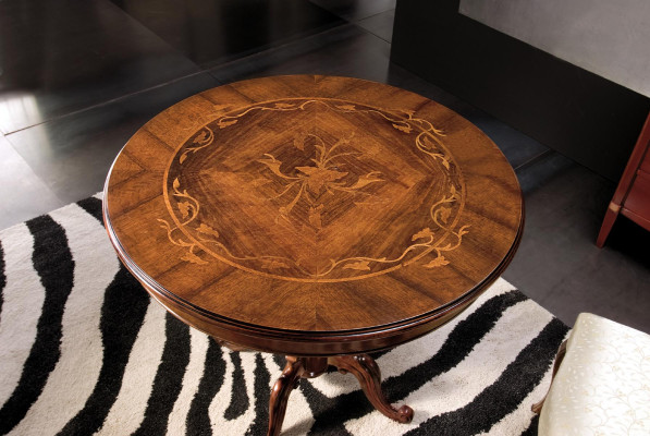 Mesa de comedor Muebles redondos Mesa de comedor de lujo Mesa redonda Madera maciza Italia Nuevo