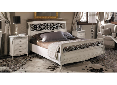 Cama dormitorio muebles cama diseño cama doble madera maciza Vaccari cav giovanni