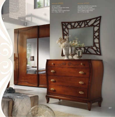 Juego de dormitorio de lujo: cama, mesita de noche, armario, cómoda, espejo. Nuevo 6 piezas.