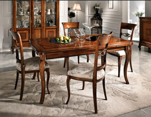 Comedor 6 sillas de madera Silla de lujo marrón Sillas de sala de estar Muebles