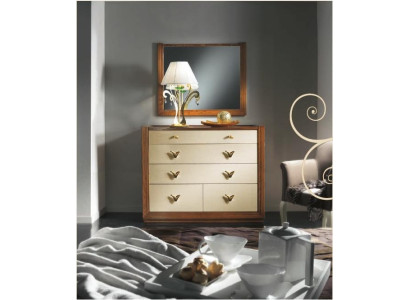 Cómoda Espejo Adorno Consola Cómoda Madera Armarios Consola Italia Set 2 piezas.