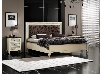 Cama de matrimonio de madera maciza, diseño de cama de dormitorio, muebles de cama Vaccari cav giovanni.