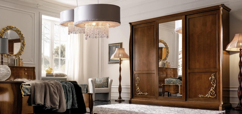 Dormitorio Armario Muebles de madera Barroco Nuevo Armario clásico Armarios