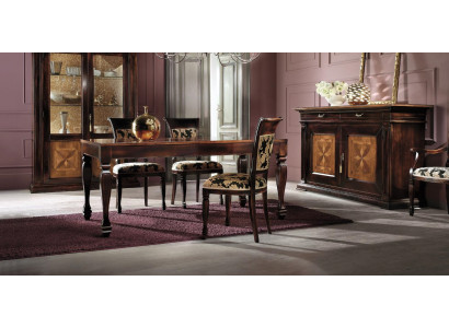 Mesa de comedor de lujo, mesa de madera maciza de lujo de Italia, mesa de comedor, mobiliario.