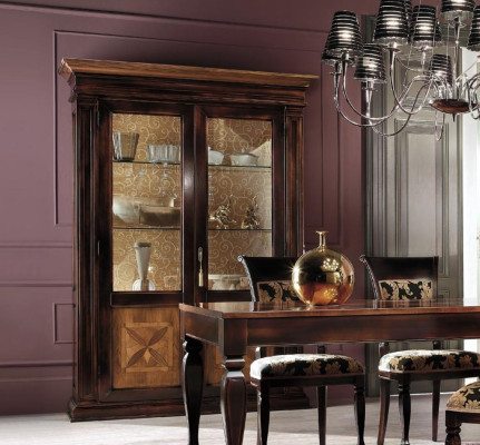 Juego de comedor Aparador Sillas 4x Vitrina Grupo Set de comedor Mesa 7 piezas.