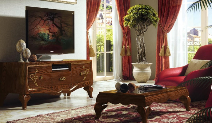 Bajo armario para la sala de estar de madera para TV, mueble clásico para TV, armario de nueva marca.