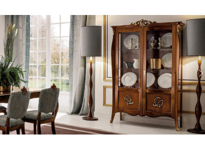 Vitrina Cristal Armario Cómoda Armarios Muebles Italia Madera Estilo Barroco Vitrinas