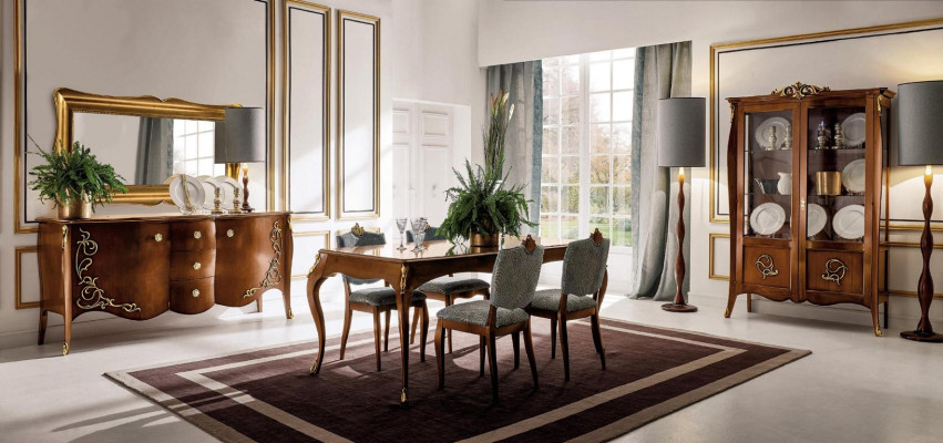 Vitrina Cristal Armario Cómoda Armarios Muebles Italia Madera Estilo Barroco Vitrinas