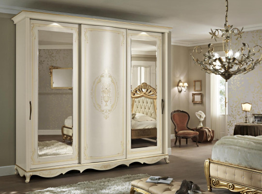 Armario del dormitorio Espejos Armarios armario blanco madera Italia
