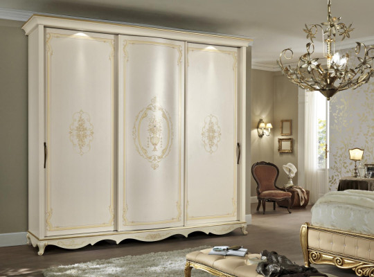 Armario de madera maciza para dormitorio Armario de diseño Armarios blancos