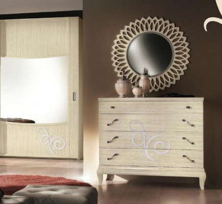 Cómoda Espejo Madera Conjunto de cómoda Moderno Armario Consola Muebles Nuevo Juego de 2 piezas
