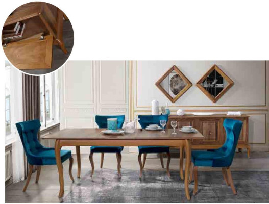 Juego completo de mesa de comedor 4 sillas Conjunto de comedor Grupo de comedor Mesa de madera Mesas de 6 piezas