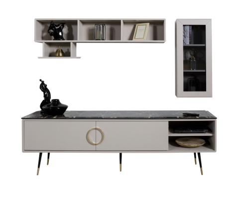 Juego completo de comedor de 7 piezas. Conjunto de aparador de comedor moderno. Mesa y 4 sillas.