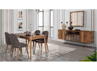 Juego de comedor completo que incluye mesa de comedor, 6 sillas, grupo de cubiertos de mesa. Conjunto de mesa de 7 piezas.