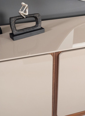 Salón Cómoda Espejo Aparador de madera con estilo metálico negro